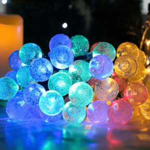 Solar USB Crystal Ball String Light - 12m (Rainbow)