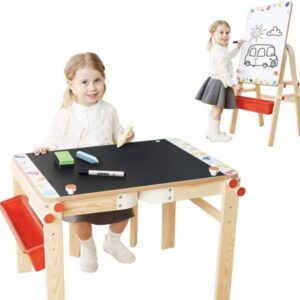 TOP BRIGHT 2in1 Wooden Double-Sided Easel