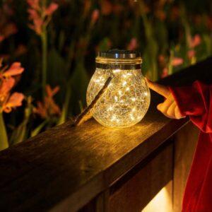 Outdoor Waterproof Fairy Night Light LED Cracked Glass Bottle Garden Tree Light