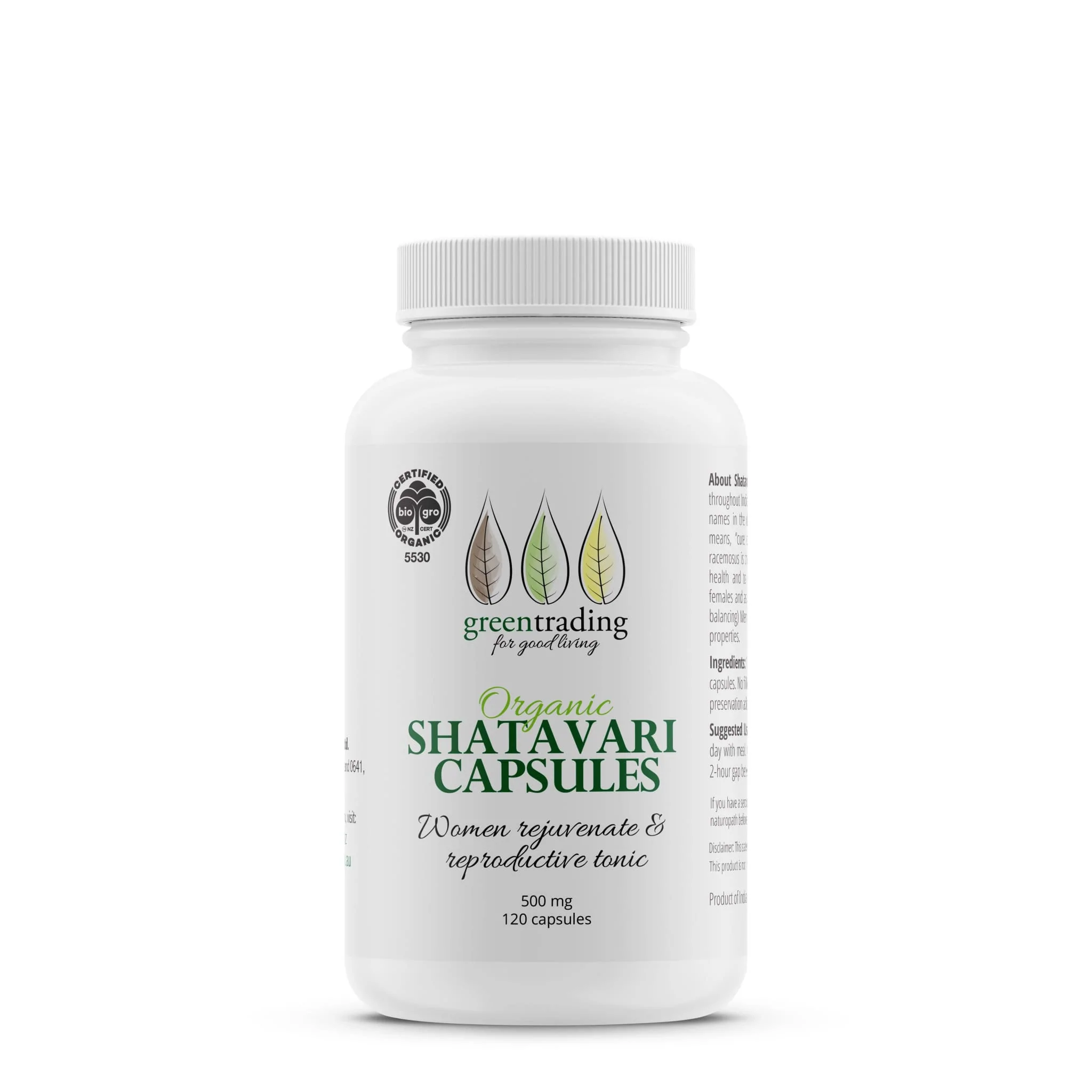 Organic Shatavari 120 Veggie Capsules 500mg