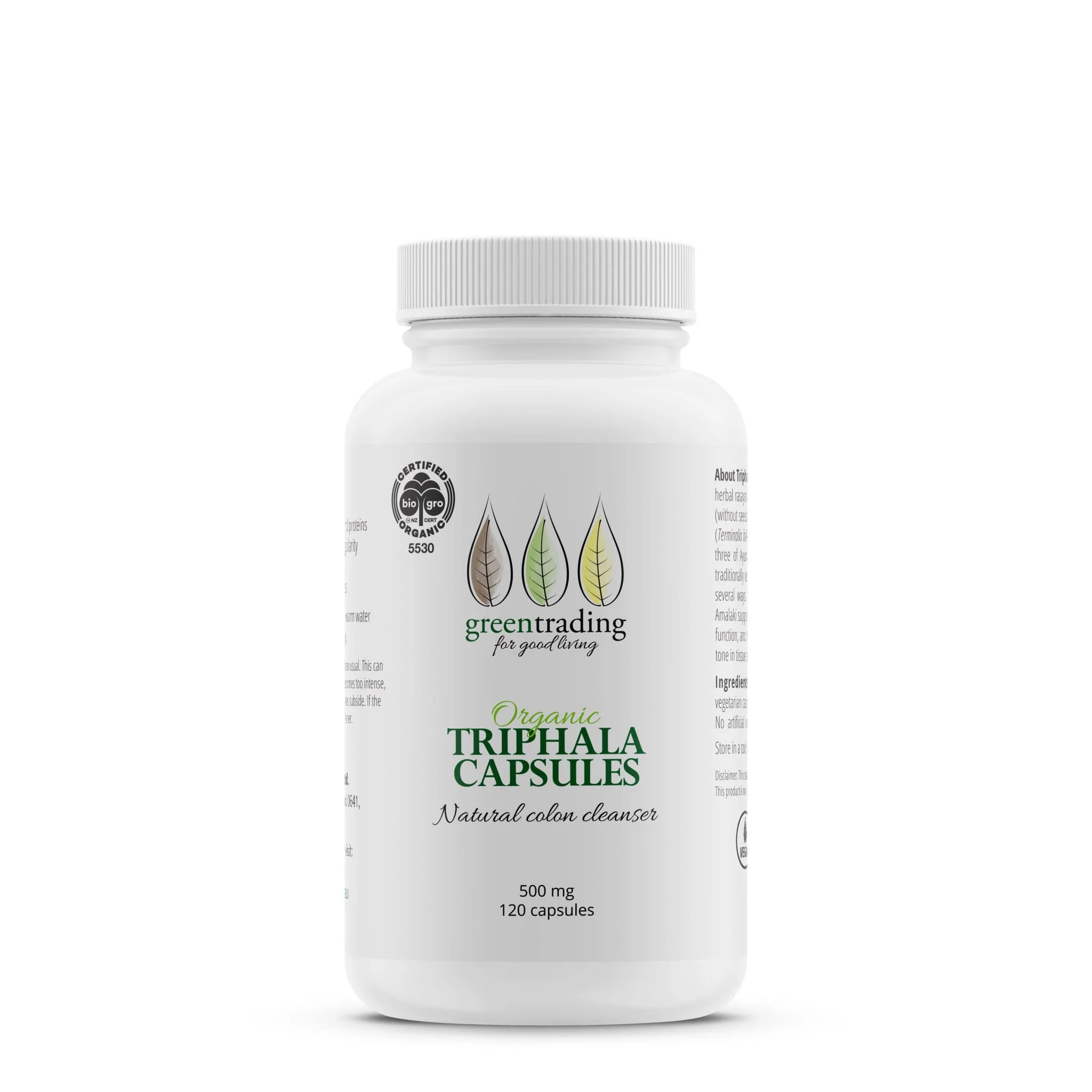 Organic Triphala 120 Veggie Capsules 500 mg
